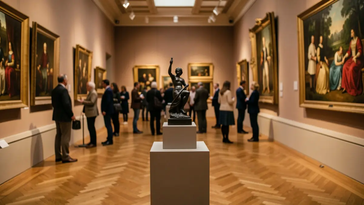 Interior view of an exhibition hall at the Madrid History Museum.