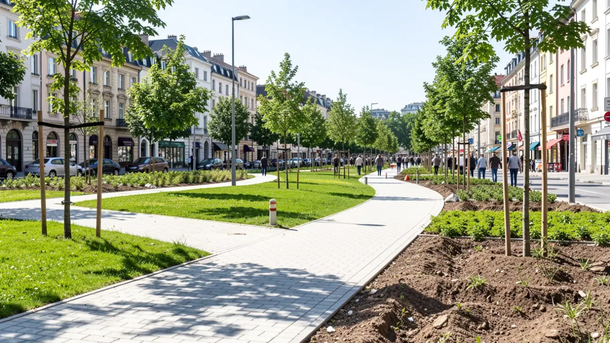 Obras de construcción de un nuevo parque urbano en San Fernando de Henares.