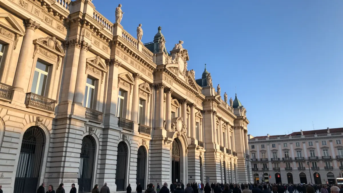 Fachada del Palacio de Cibeles en Madrid durante una jornada soleada.