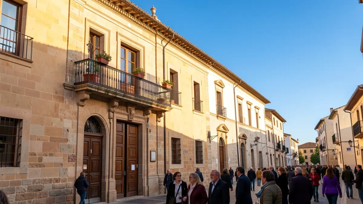 Facade of the Colmenar Viejo Town Hall with traditional architecture.