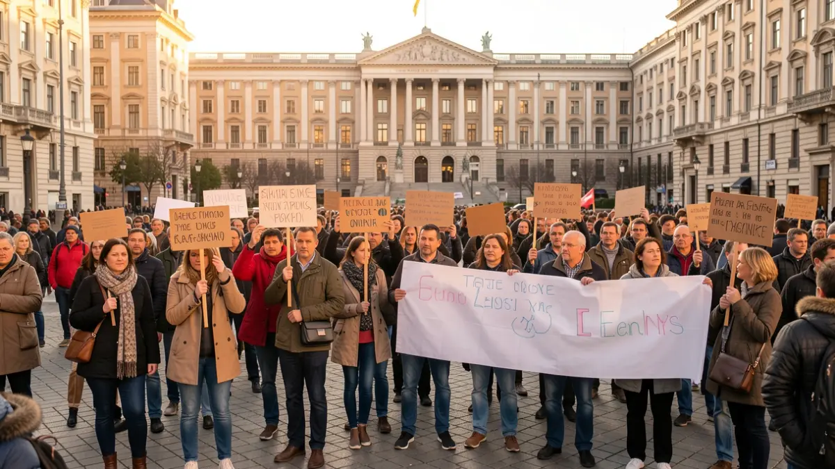 Generic image of a citizen demonstration in Madrid.