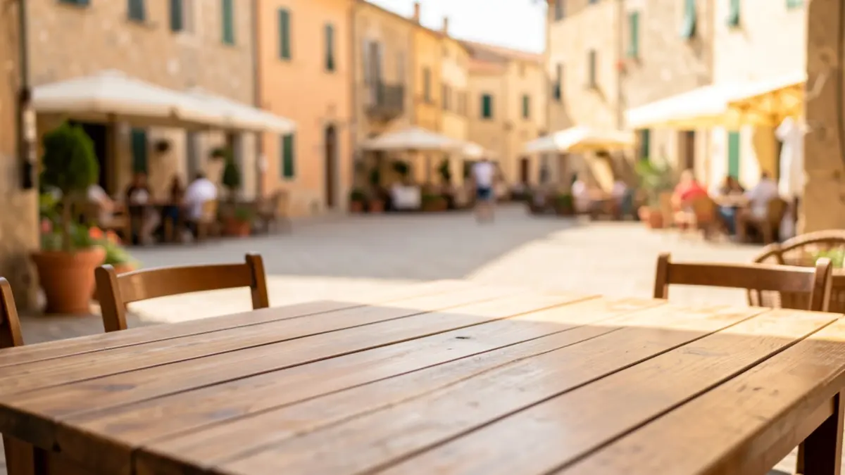 Generic image of an outdoor hospitality terrace in an urban setting.