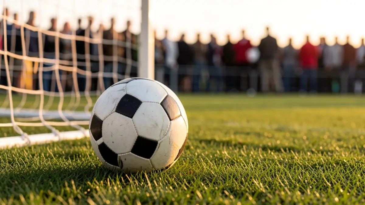 Generic image of a soccer ball on grass.