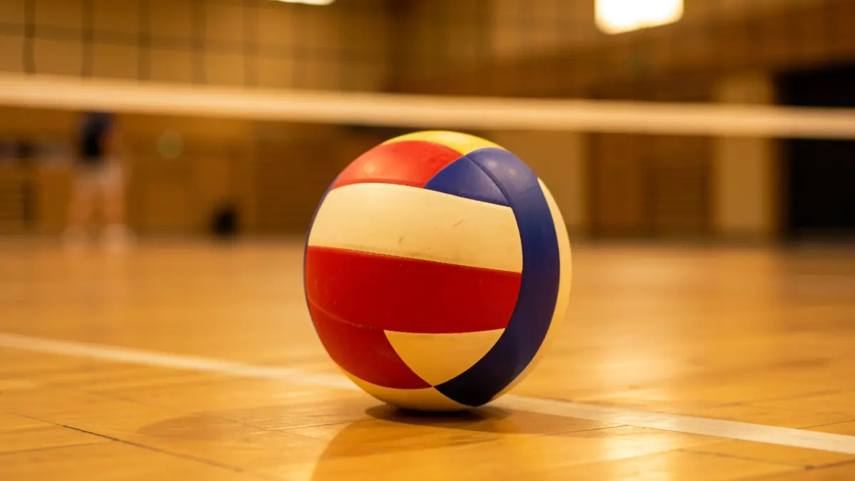 Generic image of a volleyball on a court.
