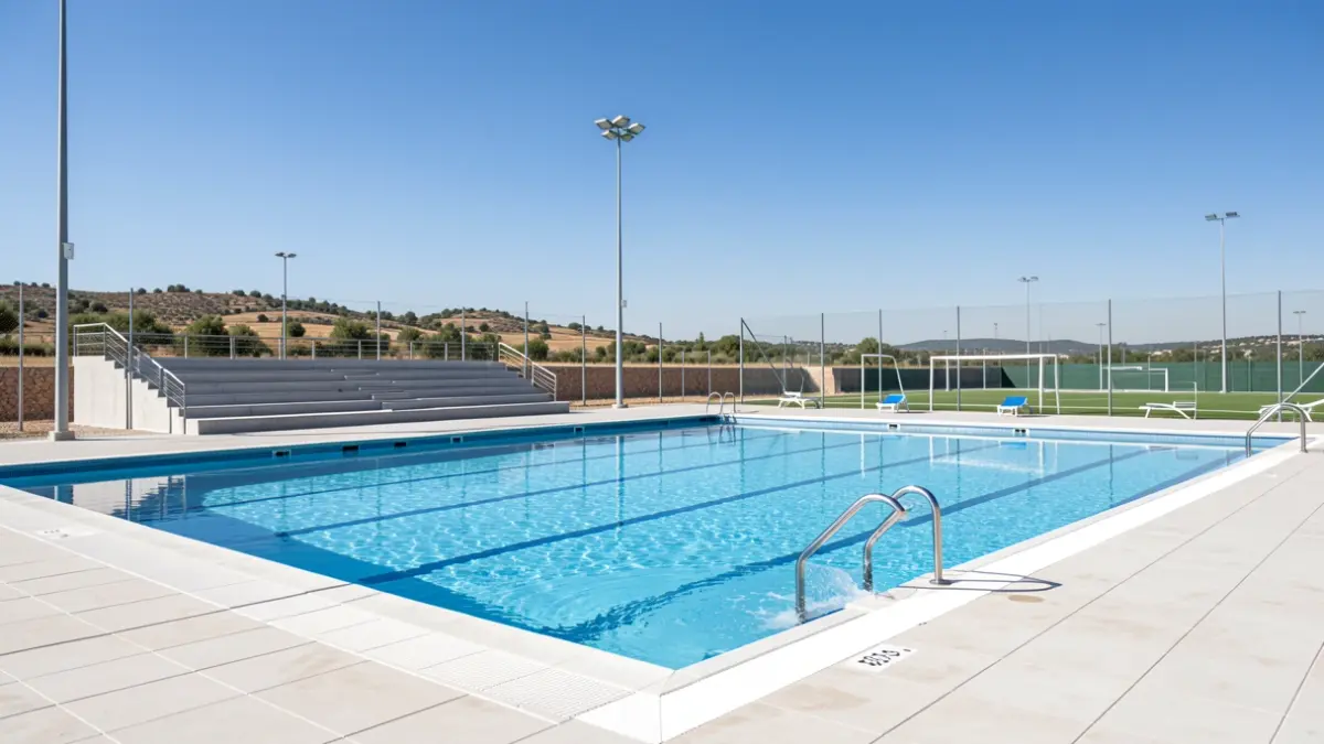 Renovated sports facilities in Valdemorillo, including the summer swimming pool.