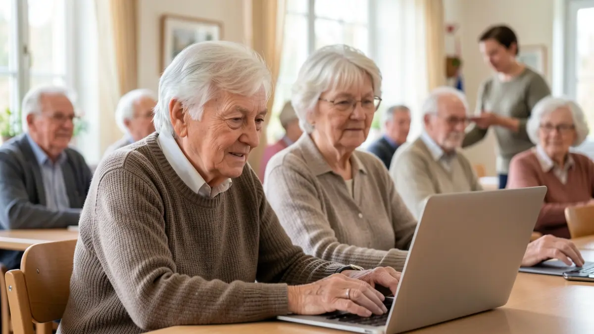 Imagen genérica de personas mayores participando en una formación digital.