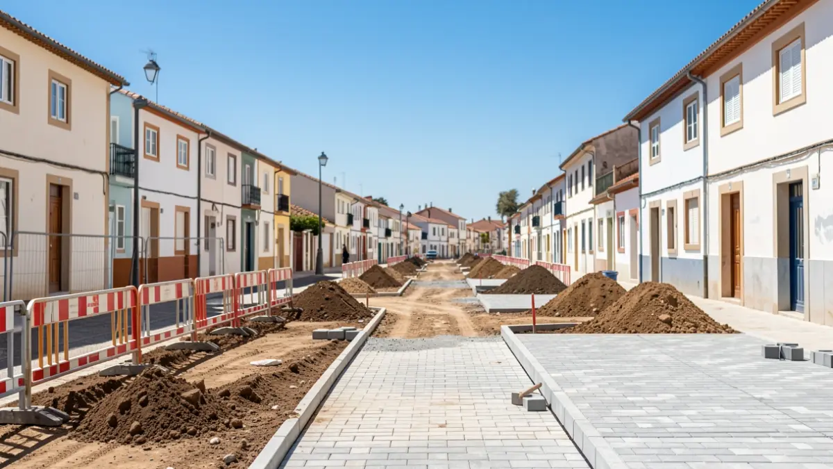 Image of street renovation works in Galapagar.