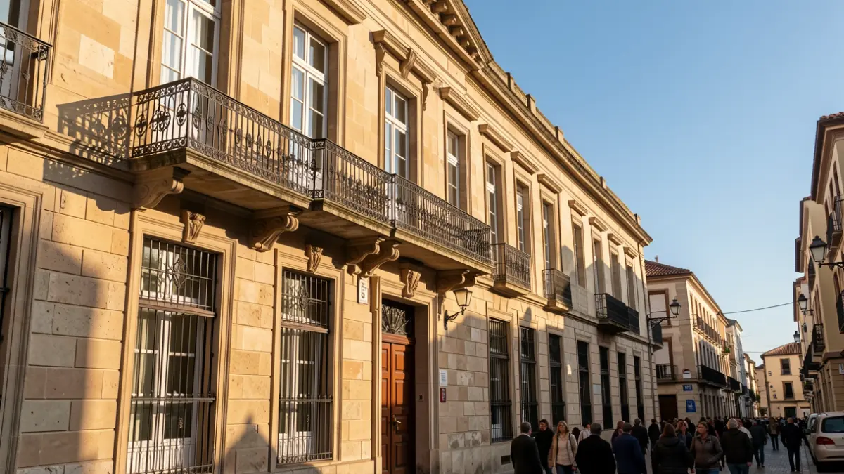 Facade of the Getafe City Hall in the afternoon light.