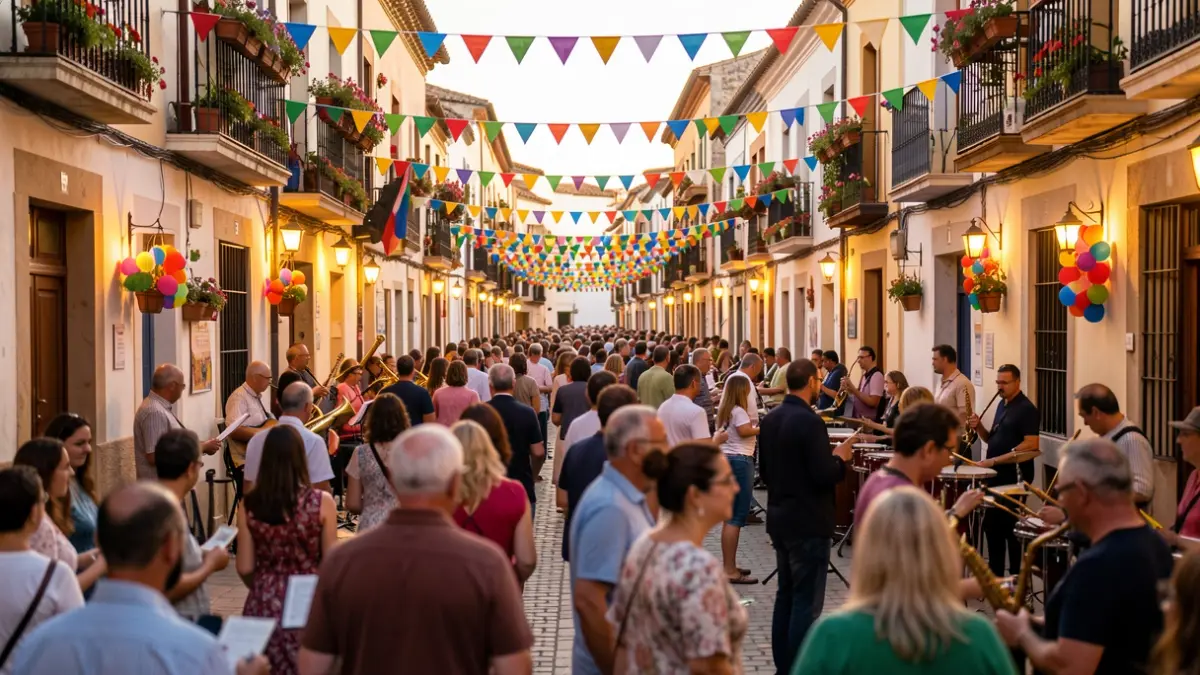 Imagen genérica de una fiesta vecinal en un barrio español con ambiente festivo.