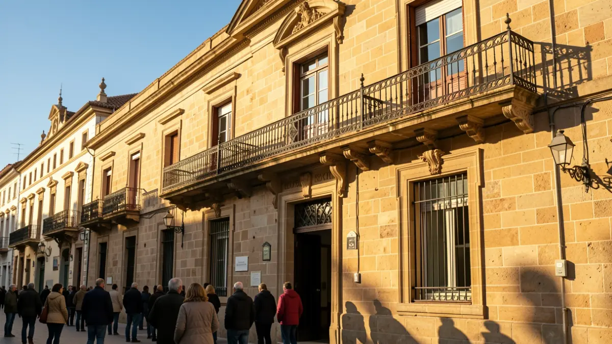 Fachada del Ayuntamiento de Getafe con luz de tarde.