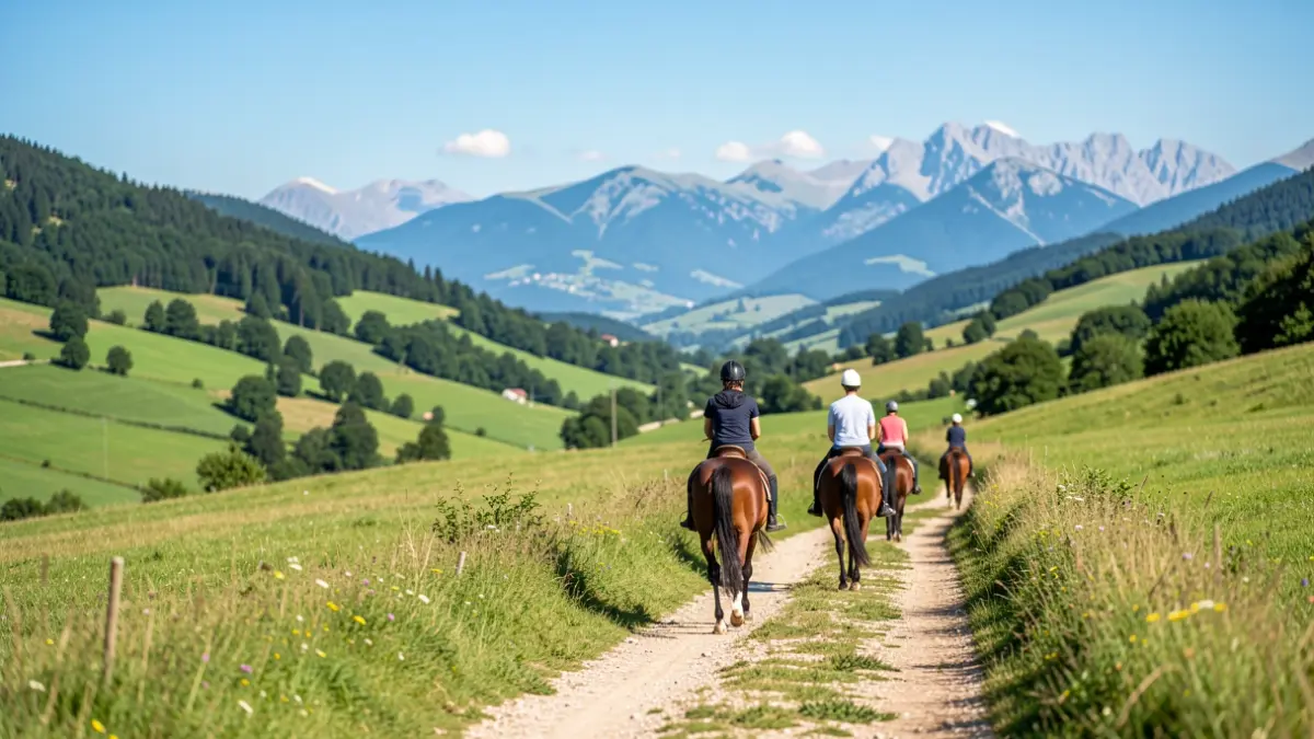 Imagen genérica de una ruta a caballo por el campo.