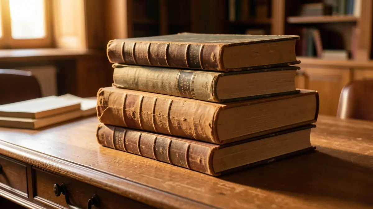 Imagen genérica de libros antiguos sobre un escritorio, simbolizando la dedicación educativa.