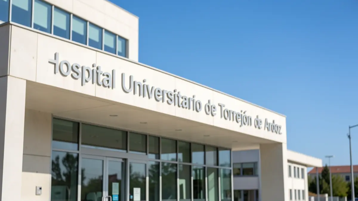 Facade of the Hospital Universitario de Torrejón de Ardoz.
