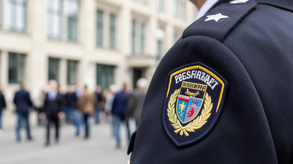 Imagen genérica de una placa policial sobre un uniforme.