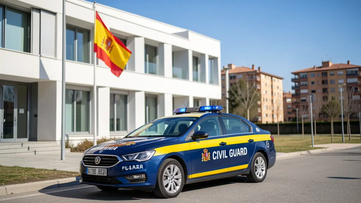 Facade of a modern building that will house a Civil Guard post in Humanes de Madrid.