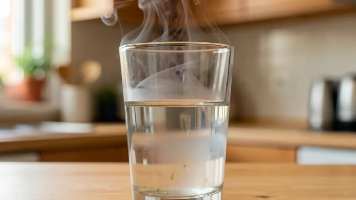 Generic image of a glass of tap water with slight cloudiness.