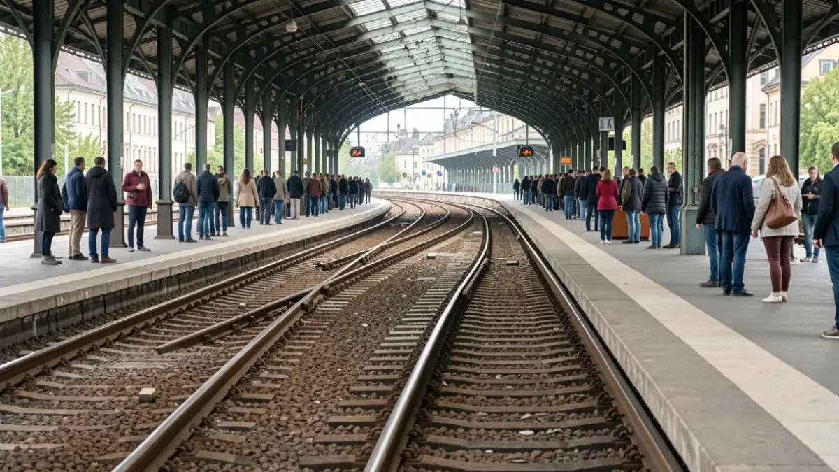 Generic image of an empty Cercanías train platform with tracks.