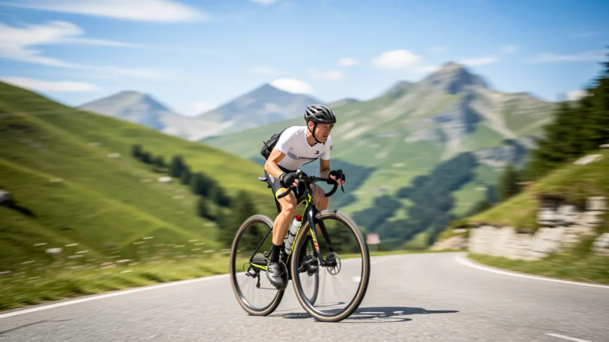Imagen genérica de un ciclista compitiendo en una carrera de montaña.
