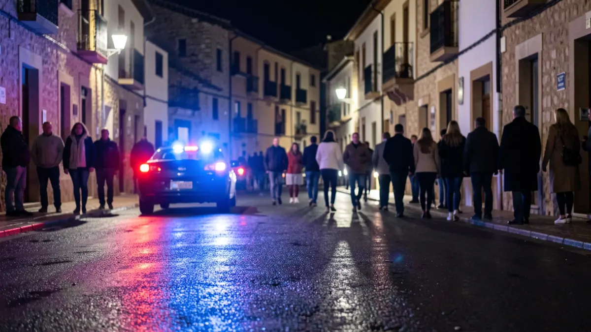 Generic image of police emergency lights reflecting on wet asphalt at night.