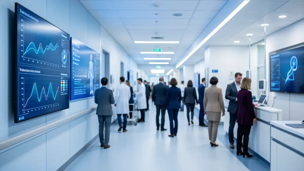 Generic image of technology applied to healthcare in a hospital setting.