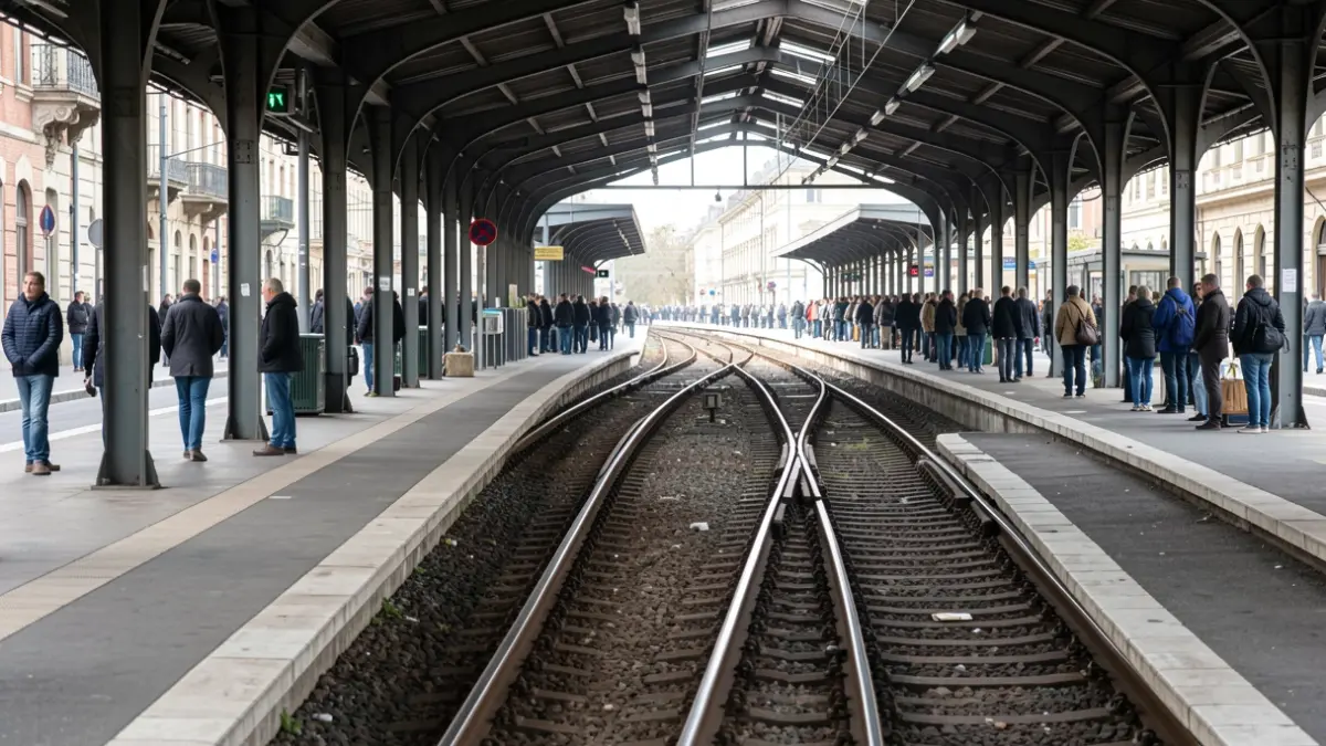Generic image of an empty metro station with tracks.