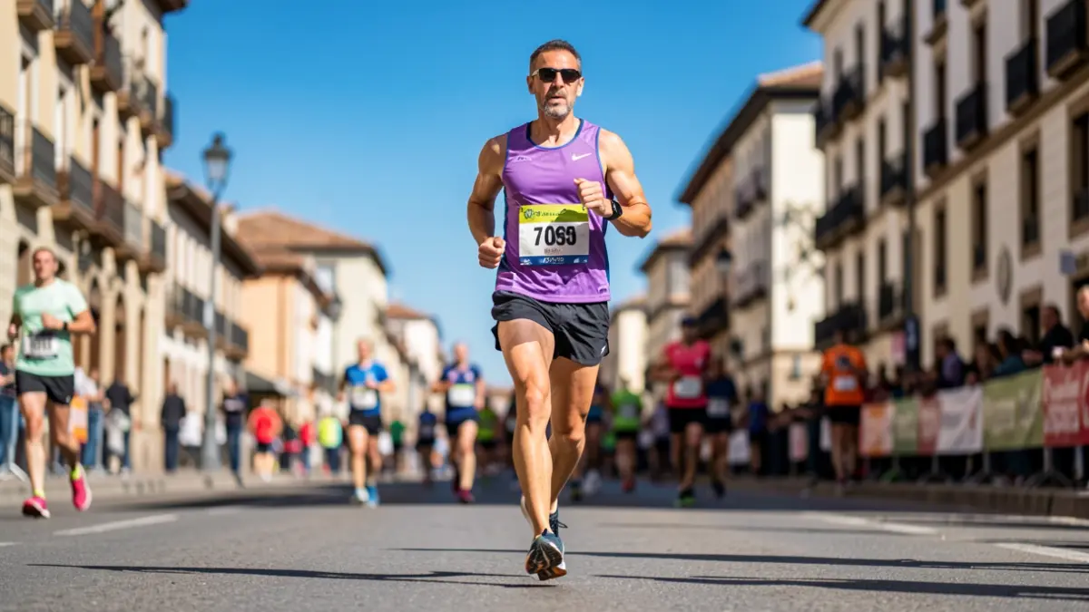 Imagen genérica de una línea de salida de maratón en una ciudad española.