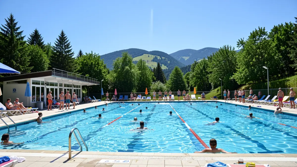 Image of the Guadarrama municipal swimming pool.