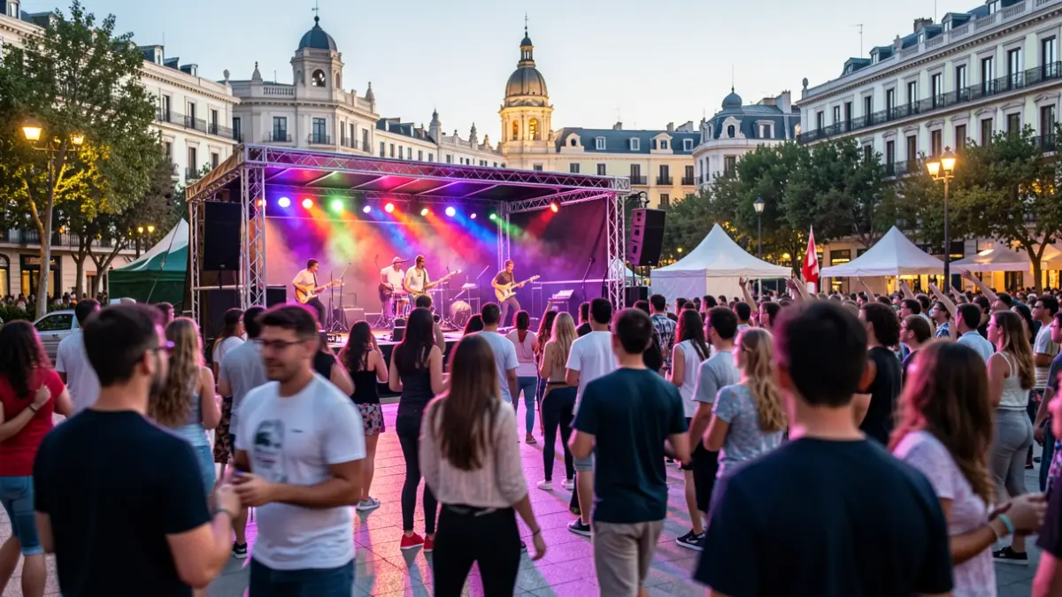 Generic image of an outdoor youth festival at Madrid Río with music and dance.