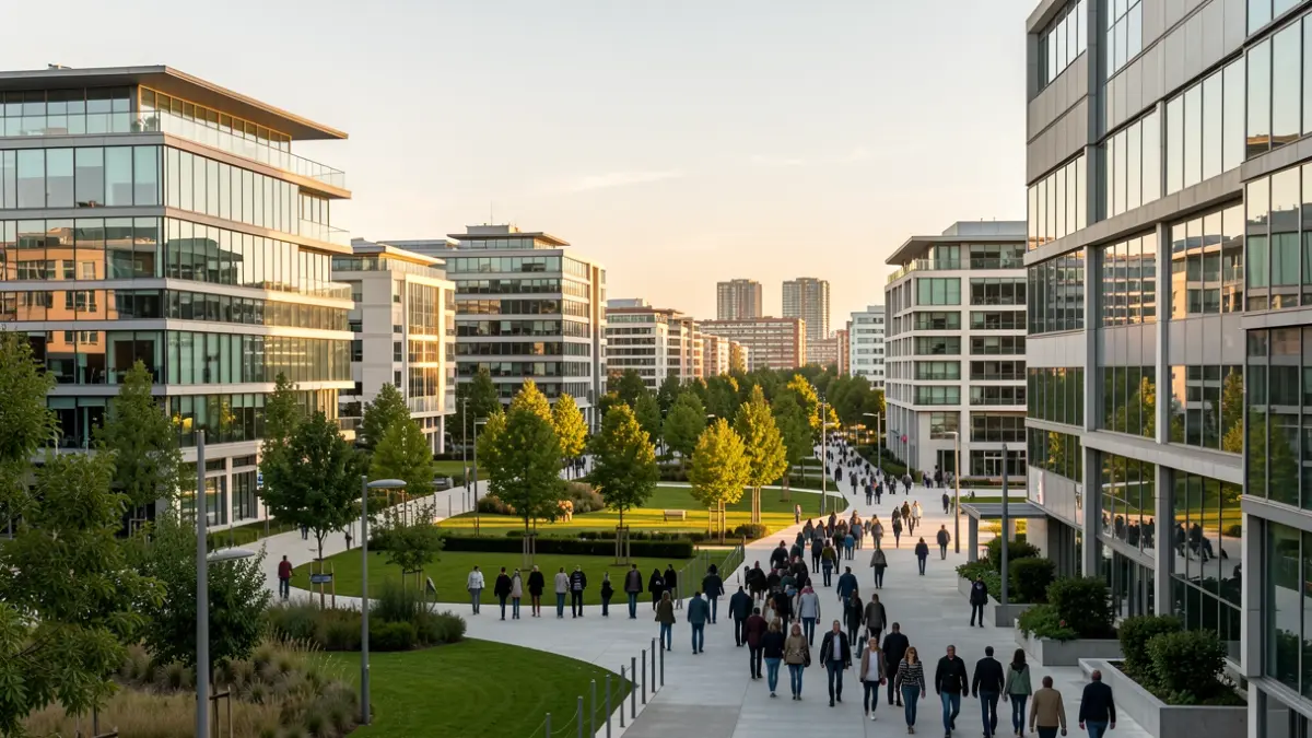Generic image of the city of Las Rozas, highlighting its modern architecture and green spaces as a symbol of innovation.