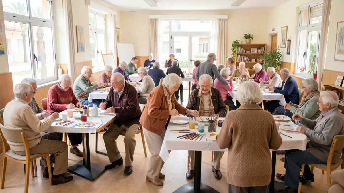 Imagen genérica de personas mayores participando en actividades en un centro comunitario en Leganés.