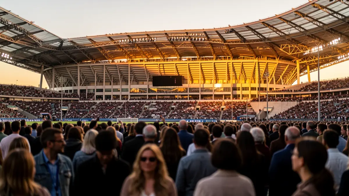 Generic image of the Santiago Bernabéu stadium in Madrid during a solidarity event.
