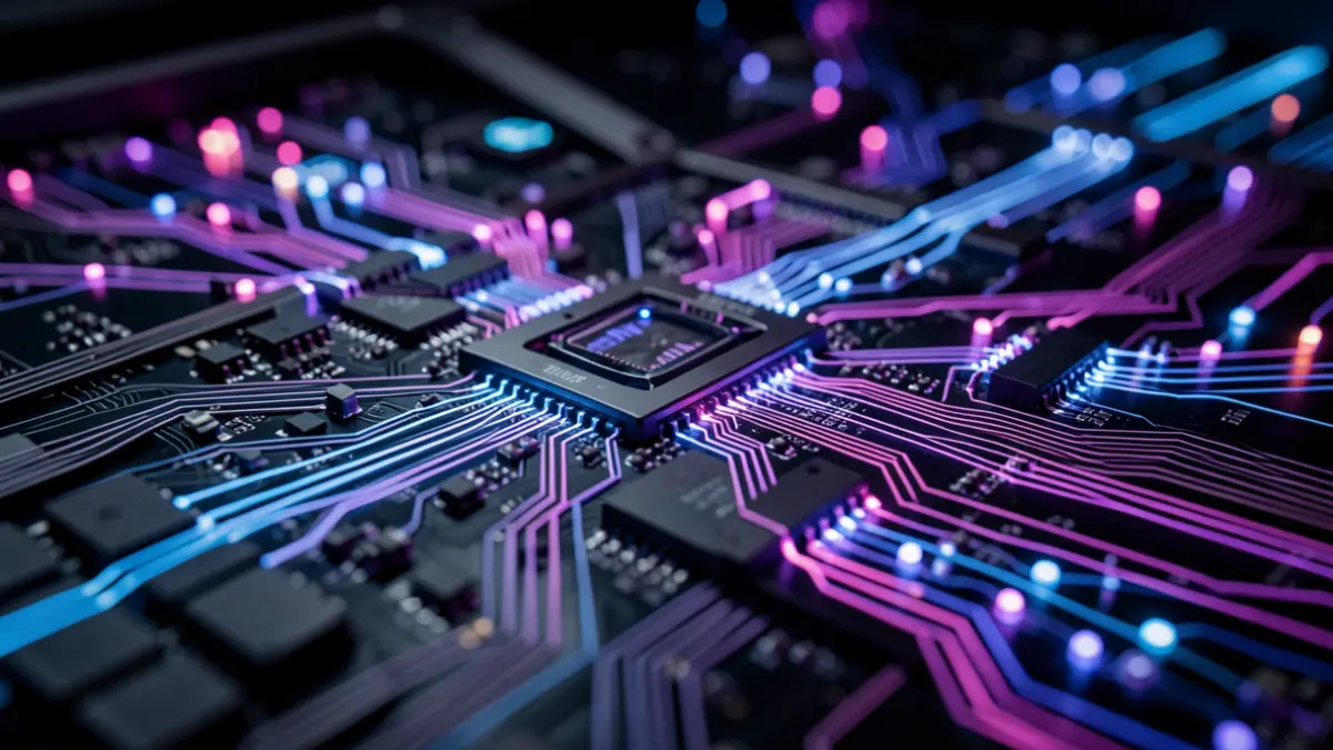 Image of a quantum computer showing its circuitry details.
