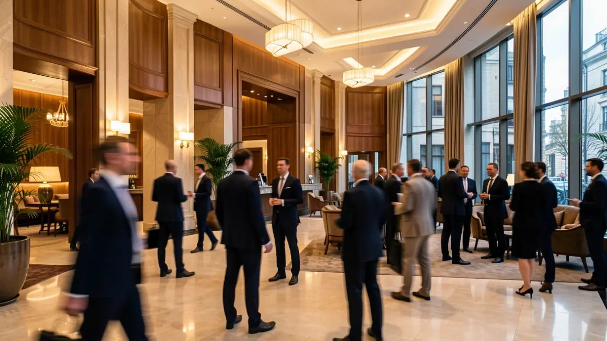 Imagen genérica de un lobby de hotel moderno y elegante.