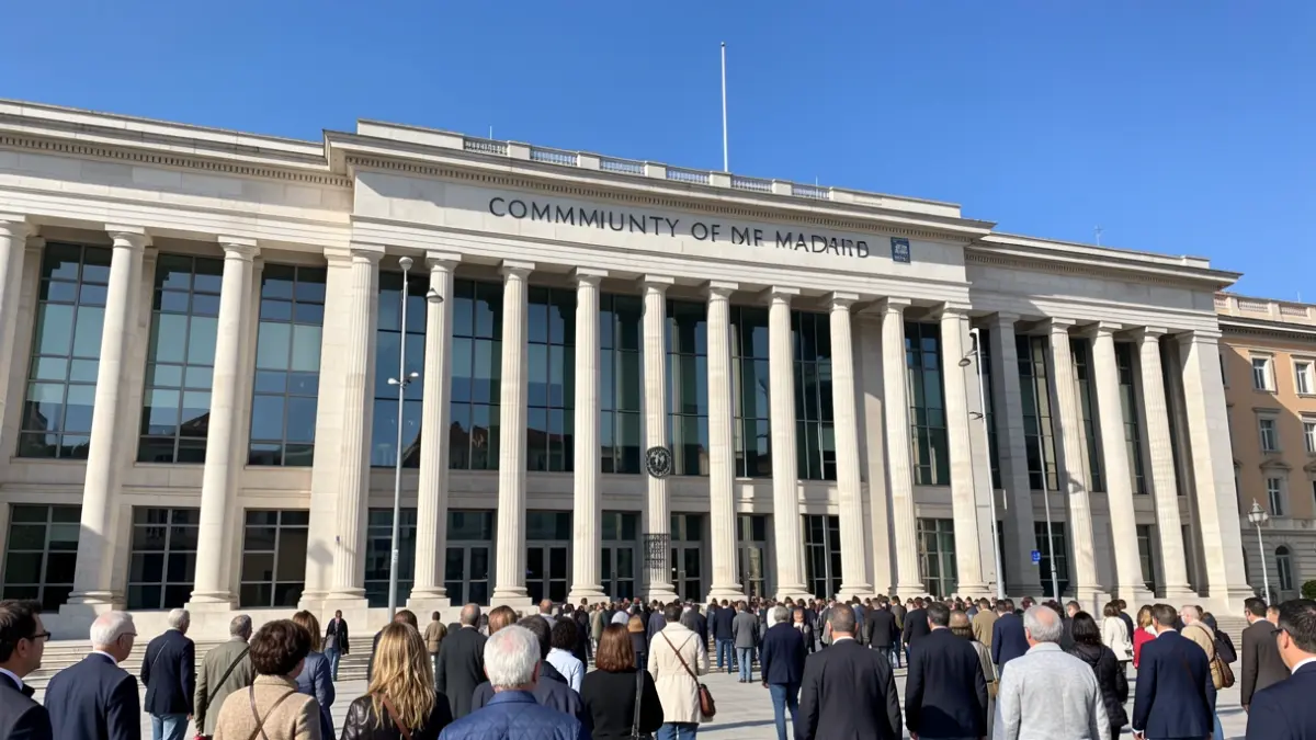 Facade of the Community of Madrid assembly building.