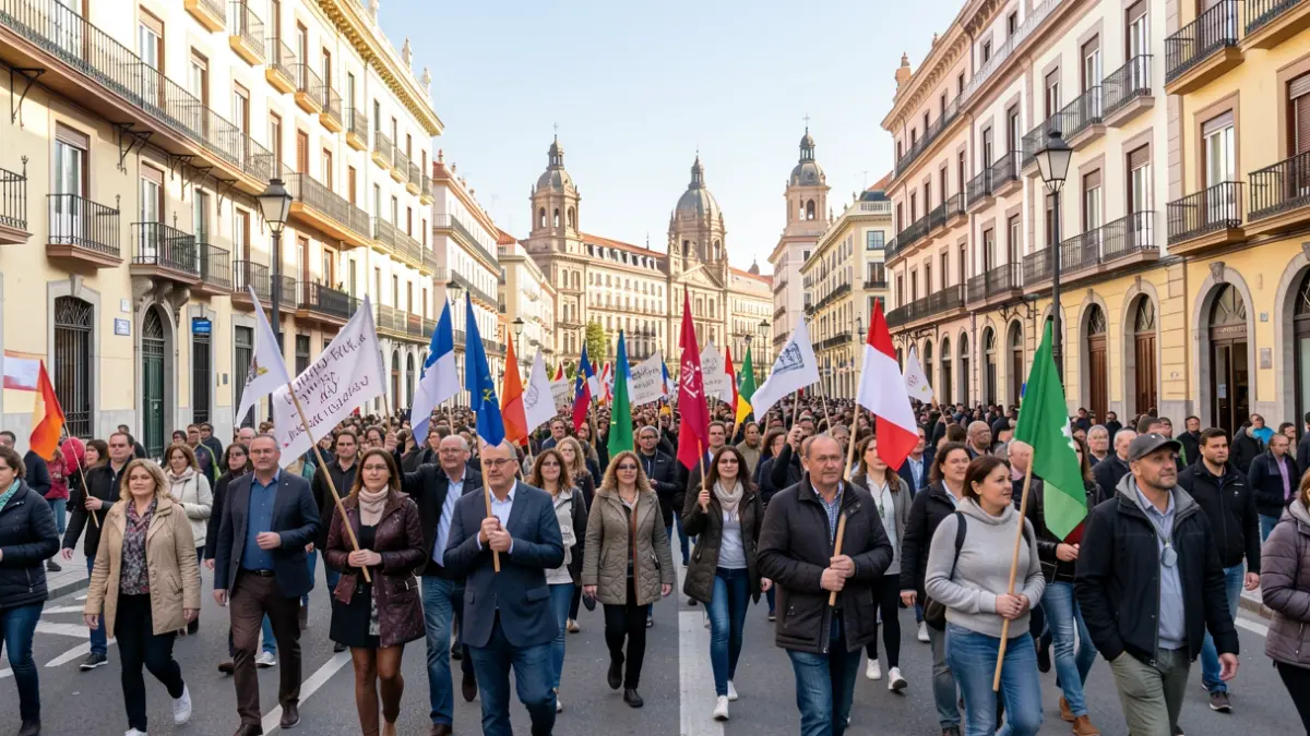 Generic image of a neighborhood association protest in Madrid.