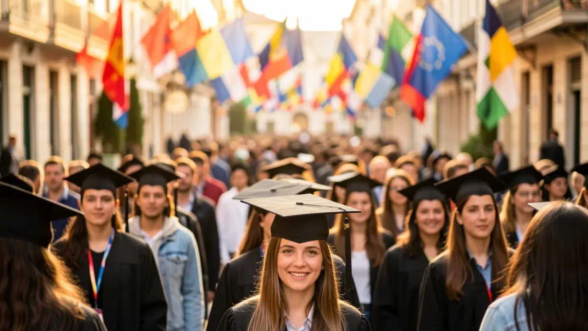 Generic image of students with Erasmus scholarships.