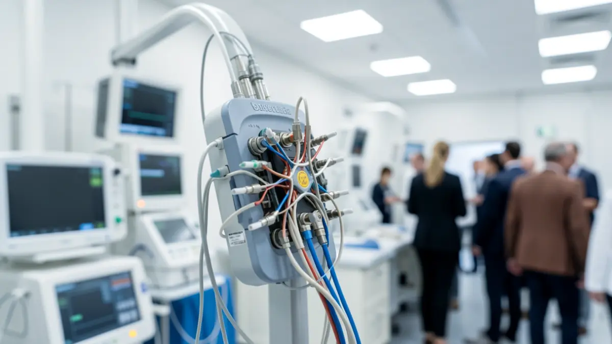 Close-up of a neurostimulator, a specialized medical device.