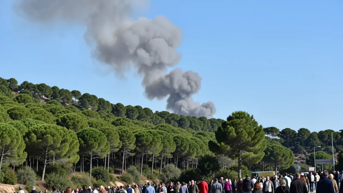 Generic image of a smoke column over a forest in the Comunidad de Madrid.