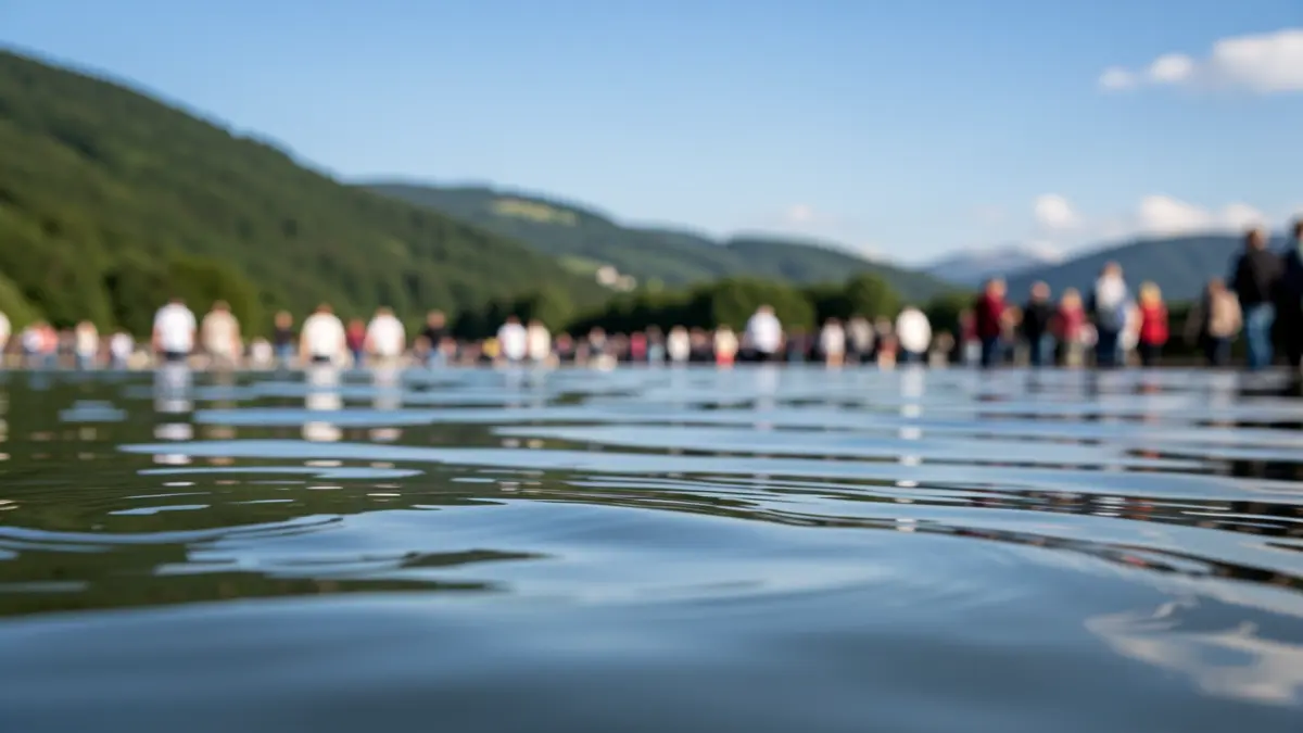 Generic image of a reservoir's surface with the sky reflected.