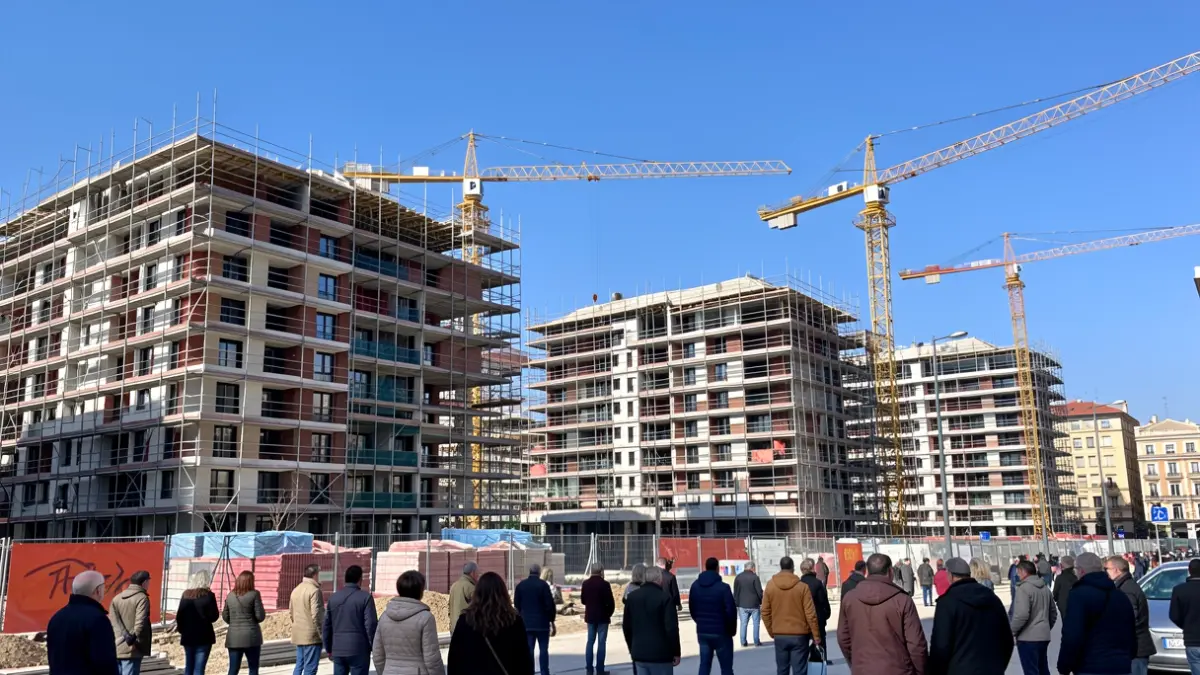 Imagen de edificios de viviendas en construcción en Madrid.