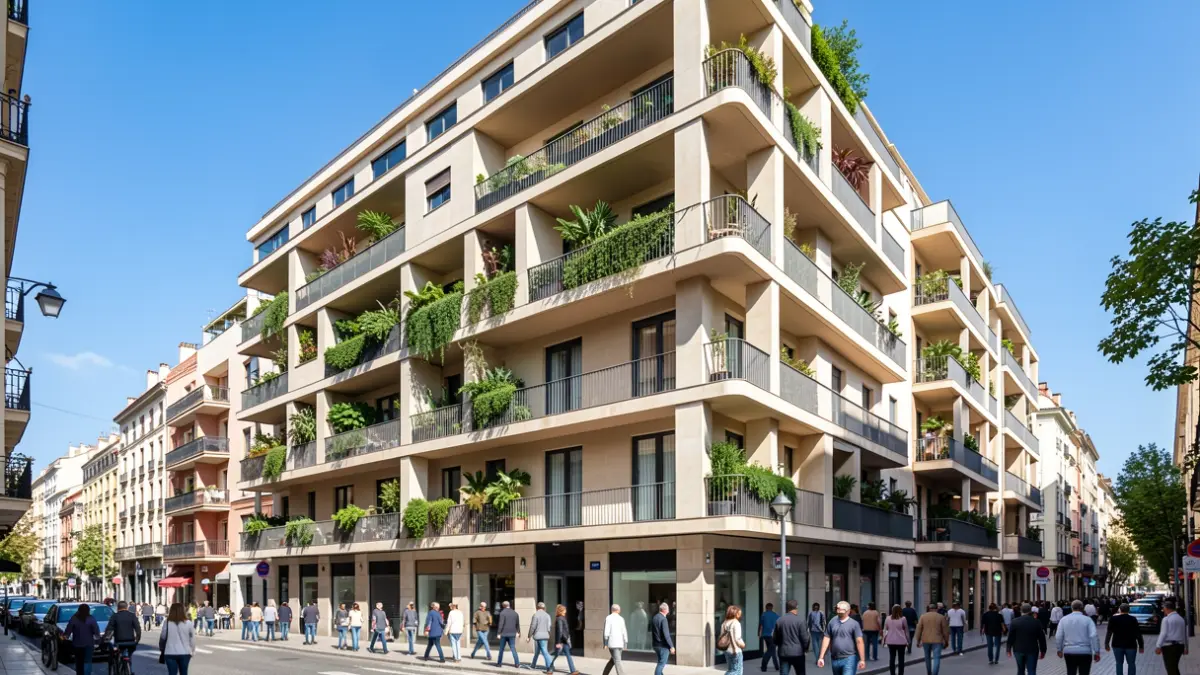 Affordable rental housing building in Madrid.