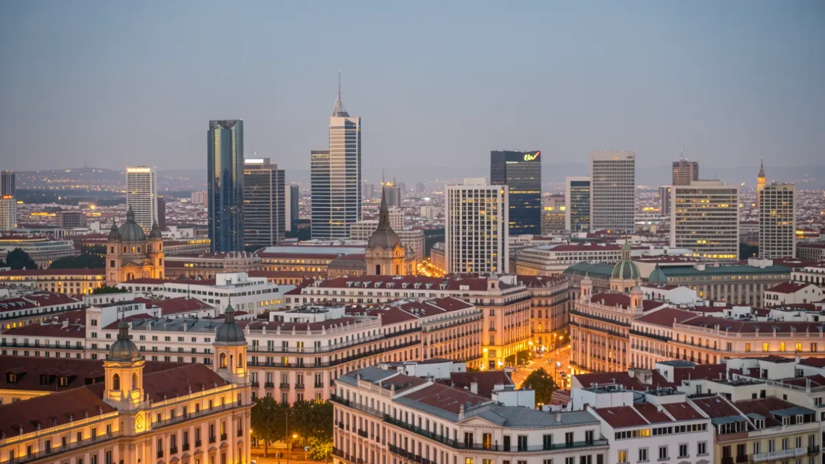 Generic image of the Community of Madrid skyline at dusk.