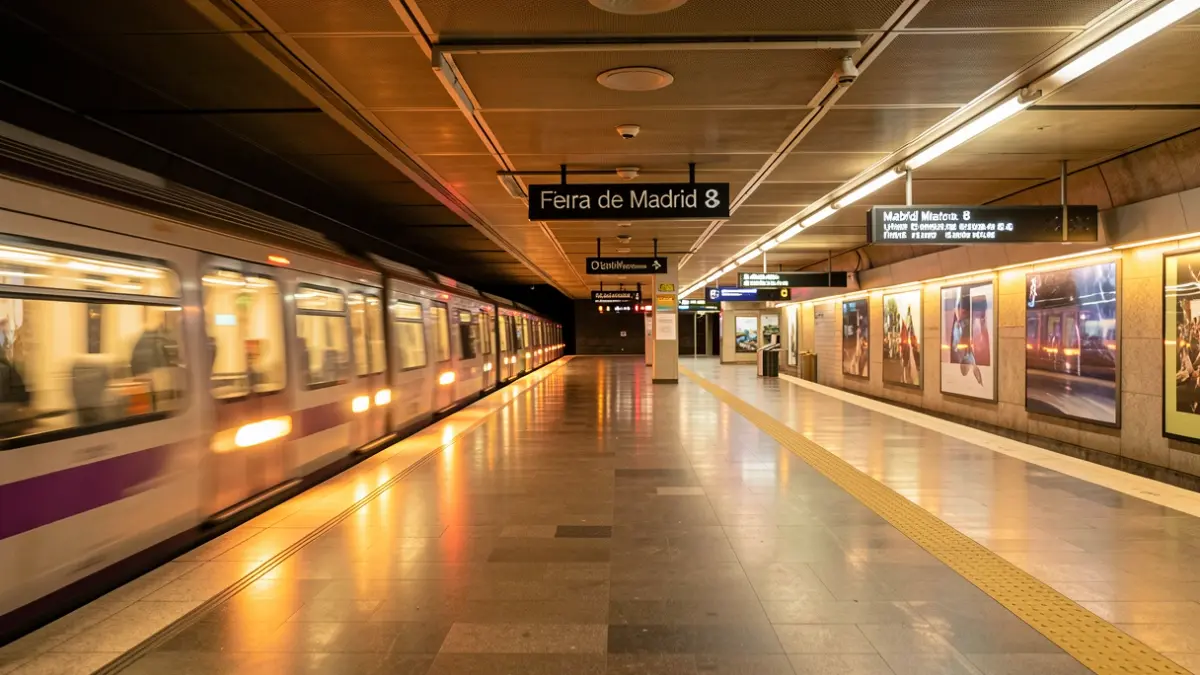 Imagen genérica de una estación de Metro de Madrid por la noche con servicio especial.
