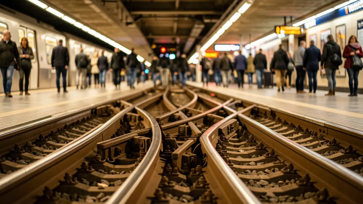 Imagen genérica de un cruce de vías de metro en Madrid.