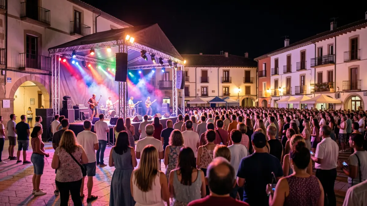 Imagen genérica de un escenario de festival de música por la noche.