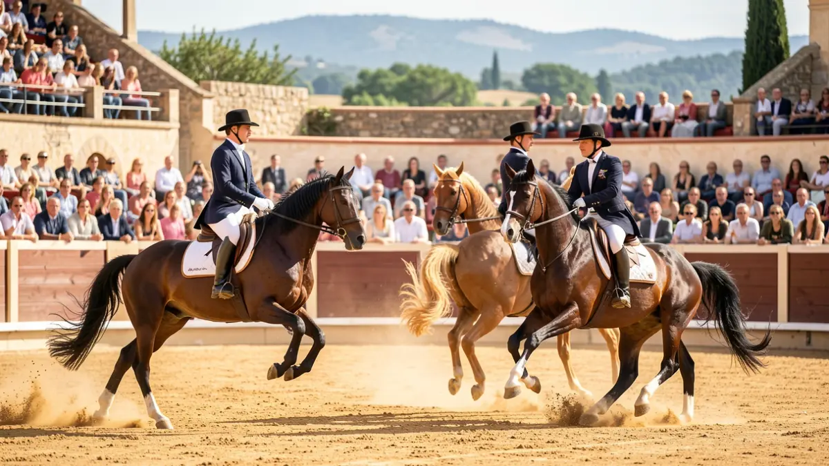Espectáculo ecuestre en la Plaza de Toros de Moralzarzal.
