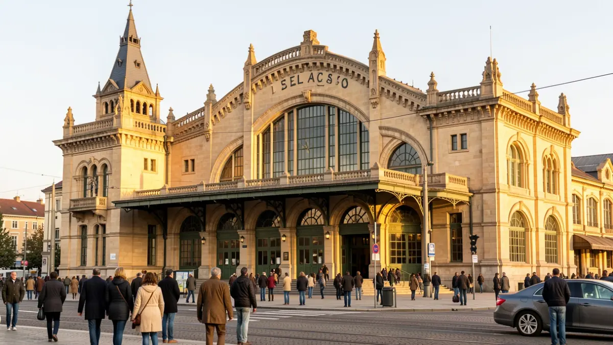 Fachada de la histórica estación de Delicias, sede del Museo del Ferrocarril de Madrid.