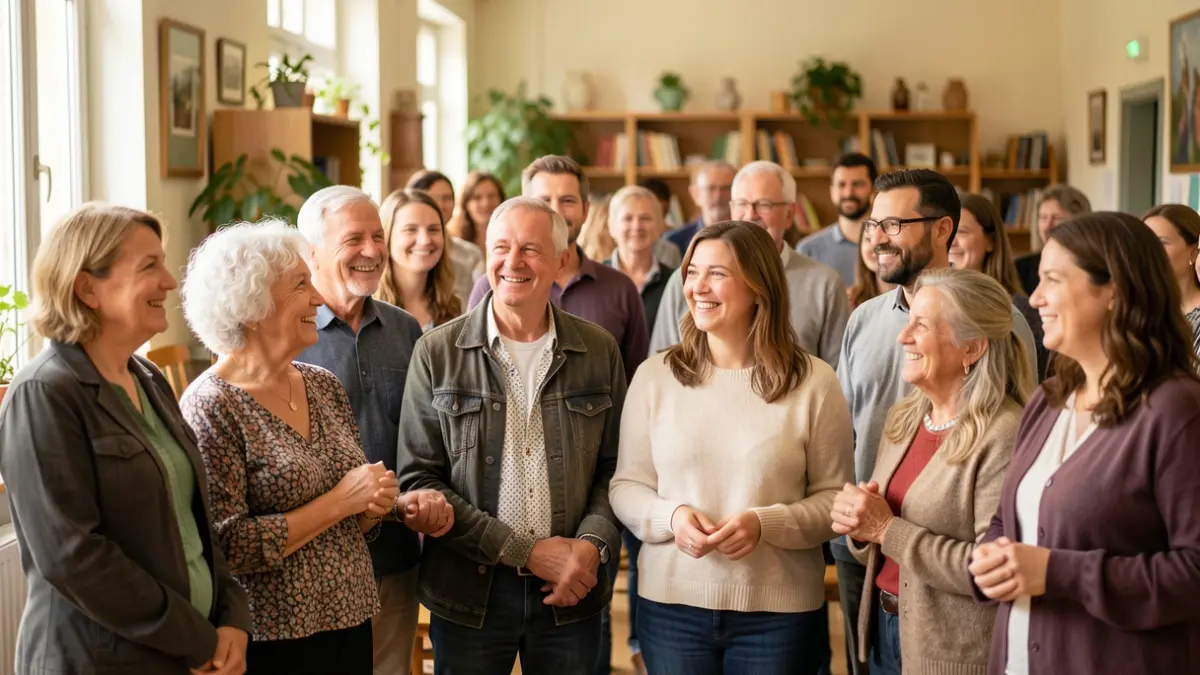 Imagen genérica de un grupo de personas diversas reunidas en un espacio comunitario, mostrando solidaridad y esperanza.