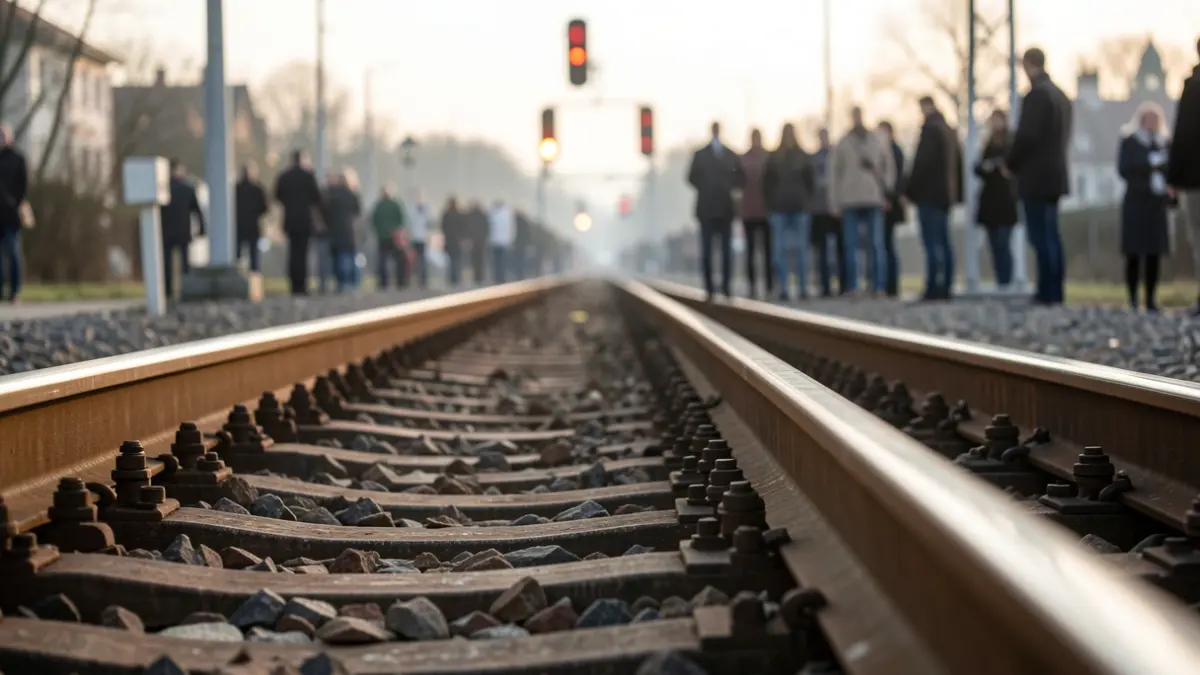 Generic image of train tracks at dawn.