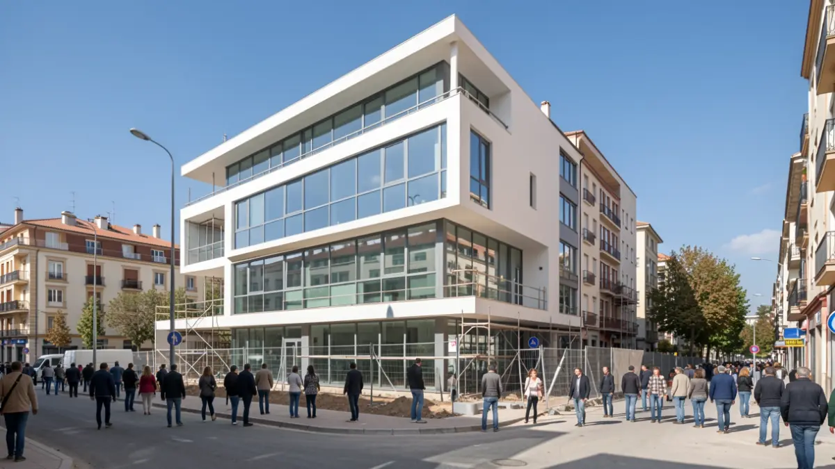 Generic image of a modern health center under construction.